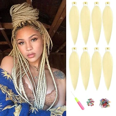 Abbildung von ShowJarlly Easy Braid Pre Stretched Braiding Haar 20 Zoll 8Packs/Lot Yaki Textur Synthetik Haare Extensions Vorgedehntes Flechthaar Professionelle Weiche Synthetische Faser Braids 613#
