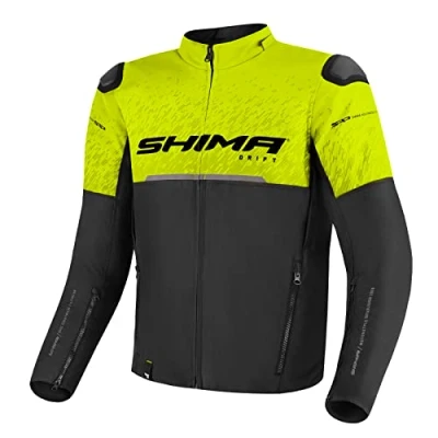 Abbildung von SHIMA DRIFT Motorradjacke Herren Leichte, Atmungsaktive Sommer Mesh Motorcycle Stadt Textiljacke Männer mit CE Schulter Ellbogen und Rückenprotektoren, Breitenverstellung (Fluo, 4XL)