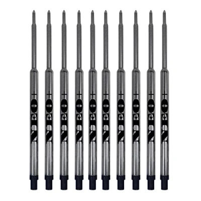 Abbildung von 10 x Sätze Stift Minen für Waterman Kugelschreiber. Soft Roll Kugelschreiberminen (10 schwarze Tinte)