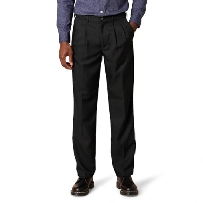 Abbildung von Amazon Essentials Herren Anzughose mit Falte und Erweiterbarem Bund, Klassisch Geschnitten, Schwarz, 34W / 33L