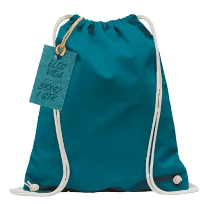 Abbildung von Baumwoll Turnbeutel 1 Stück 38 x 42 cm Sportbeutel Rucksack Stofftasche Bag, Beutel, Baumwollbeutel, Jutebeutel Oeko TEX® geprüft Stoffbeutel Damen &amp; Herren, Kinder Gym Sack zum bemalen in Petrol