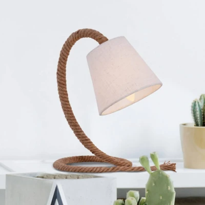 Abbildung von näve Tischleuchte »Rope«, 1 flammig, Leuchtmittel E14 ohne Leuchtmittel, Exkl. 1x max. 40W,Fuß: Juteseil natur,Farbe Schirm: weiß