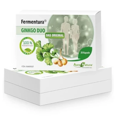 Abbildung von Aura Natura Fermentura Ginkgo Duo 3er Set Fermentierter Extrakt der Ginkgonuss und des Ginkgoblatts 90 Kapseln