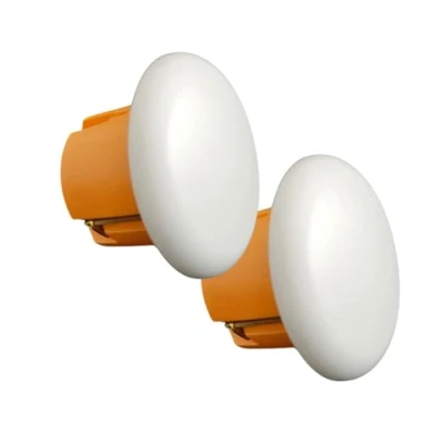Abbildung von 2 Stück Abdeckkappe Hohlwanddose Abzweigdose weiß Deckendose Abdeckdose Kabeldose Verteilerdose Aufputz Steckdosenabdeckung Rosette Blindabdeckung ultraflach, Höhe 1,5 cm