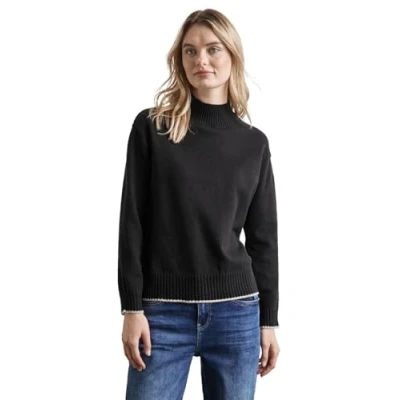 Abbildung von Street One Stehkragen Strickpullover, Damen, Größe: 36, Schwarz