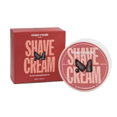 Abbildung von Men Rock Schwarzer Granatapfel Rasiercreme Erfrischende Nassrasiercreme mit Schwarzem Pfeffer Noten, 100ml