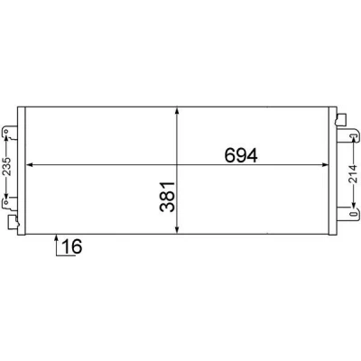 Abbildung von MAHLE ORIGINAL AC 527 000S Klimakondensator ohne Trockner 14 14,2 688, 694 OPEL: Movano A Van