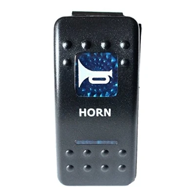 Abbildung von Mintice 12V KFZ Blau LED Licht Beleuchtet Wippenschalter Kippschalter Auto Armaturenbrett Schalter Momentschalter Horn Light