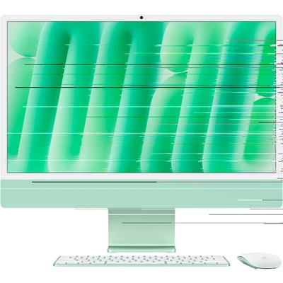 Abbildung von Apple iMac All in One Desktop Computer mit M4 Chip 10 Core CPU und GPU: 24&quot; Retina Display, 16 GB gemeinsamer Arbeitsspeicher, 512 SSD Speicher, passendes Zubehör; Grün