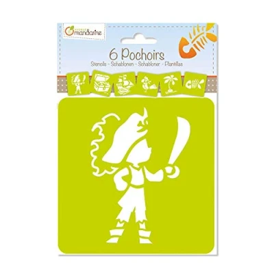 Abbildung von Avenue Mandarine 42837O Set (mit 6 Schablonen, 15 x cm, geeignet für Kinder ab 3 Jahre, Filz und Farbstifte, Farben oder Farbbomben, Piraten) 1