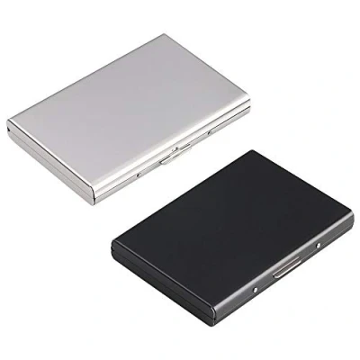 Abbildung von Vicloon 2 StückKartenetui Kreditkarten, RFID Blocking Kreditkartenhülle Kreditkarten aus Aluminium, Visitenkarten Etuis 6 Fächer, &amp; NFC Schutz Kreditkartenetui für Damen, Herren