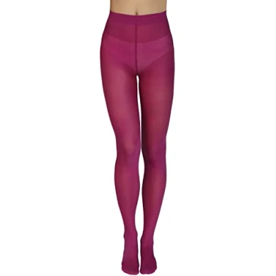 Abbildung von Annes styling Plain Damenstrumpfhose 40 Denier Matt Semi opaque Microfiber Classic Strumpfhose Zarra, Grape XL