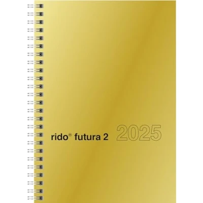 Abbildung von rido/idé Buchkalender Modell futura 2 (2025), Seiten = 1 Woche, A5, 160 Seiten, Glanzkarton Einband, goldfarben