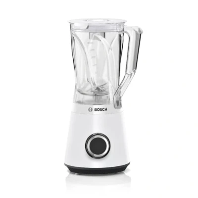 Abbildung von Bosch Standmixer VitaPower Serie 4 MMB6141W, hochwertige Edelstahl Klingen, 1,5l Tritan Mixbehälter, spülmaschinengeeignete Teile, 30.000 U/min, 1200 W, weiß