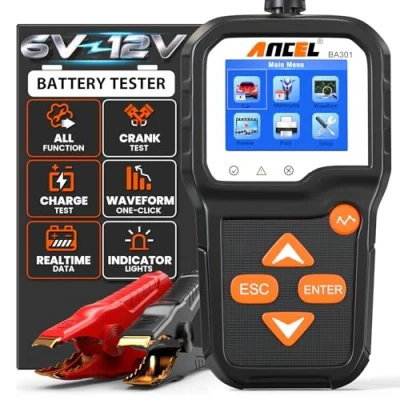 Abbildung von ANCEL BA301 Batterietester KFZ 6V/12V 100 2000 CCA Autobatterie Tester mit Batterieladetest Anlasstest Batterieprüfer Funktion, Digitaler Analysator für PKW LKW ATV SUV Boot Moto