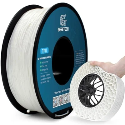 Abbildung von GEEETECH TPU Filament 1,75 mm +/ 0,02 für 3D Drucker, 1KG 1 Spool Weiß