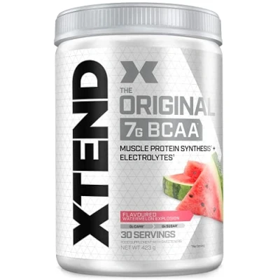 Abbildung von XTEND Original BCAA Pulver Wassermelonenexplosion Ergänzungsmittel mit verzweigtkettigen Aminosäuren 7 g + Muskelproteinsynthese Elektrolyte für Regeneration &amp; Hydration 30 Portionen