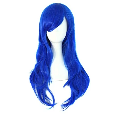 Abbildung von MapofBeauty 28&quot; langes lockiges Haarspitzen Kostüm Cosplay Perücke (blau)