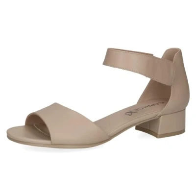 Abbildung von Caprice Damen Sandalen mit Absatz aus Leder Riemchen, Beige (Beige Nappa), 37.5 EU