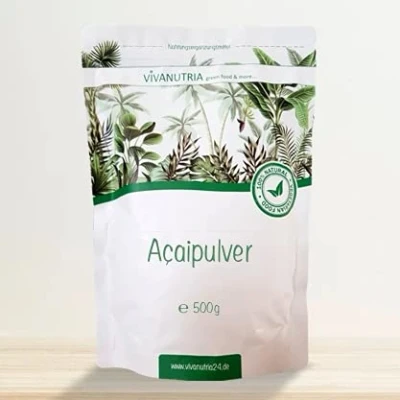 Abbildung von VivaNutria Acai Pulver 500g I Beeren für Bowls und als Müsli Topping Smoothie Rohkostqualität ohne Zusätze Antioxidantien vegan