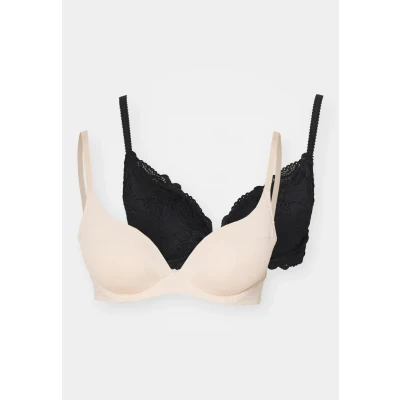 Abbildung von Dorina Angie 2 PACK Pushup BH, Damen, Größe: 85E, Black/beige