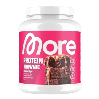 Abbildung von MORE Protein Brownie, 600g, vegane Backmischung für Brownies mit der extra Portion Protein, geprüfte Qualität made in Germany