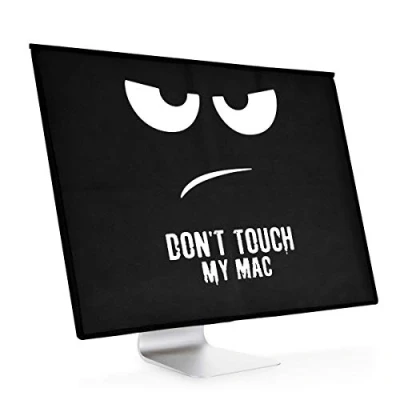 Abbildung von kwmobile Hülle kompatibel mit Apple iMac 21.5&quot; Fach für Magic Keyboard, Mouse und Kabel Don&#039;t Touch My Mac Weiß Schwarz