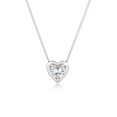 Abbildung von Elli Heart Classic Halskette, Damen, Größe: 45, Silberfarben