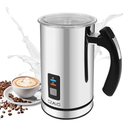 Abbildung von OZAVO Milchaufschäumer, elektrische Milk Frother, 240ml Kapazität, 500W Milchschäumer, Warm und Kaltaufschäumen für Kaffee, Cappuccino, antihaftbeschichtet, 360 Basisstation