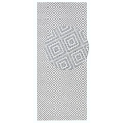 Abbildung von NORTHRUGS in und Outdoor Teppich Coin 80x200cm Wetterfest Modern Plain Allover Unifarben Design Läufer für Balkon Terrasse Garten Wintergarten Wohnzimmerteppich Wasserfest Blau