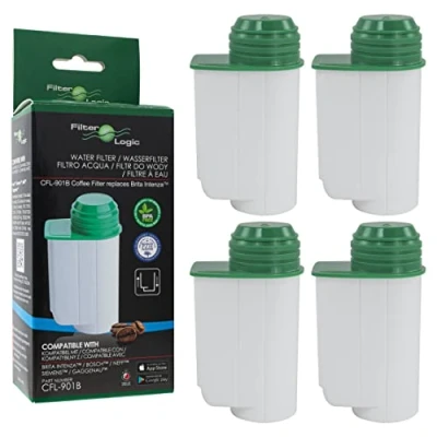 Abbildung von FilterLogic CFL 901B 4er Pack Wasserfilter für Siemens EQ Series EQ.3 EQ.300 EQ.5 EQ500 EQ.6 EQ.9 Bosch Verocup Verobar Kaffeevollautomat kompatibel mit Brita Intenza TZ70003 TZ70033A TCZ7003