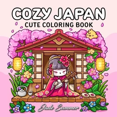Abbildung von Cozy Japan: Cute Coloring Book for Adults and Teens with Charming Characters Delightful Japanese Scenes Relaxation (Comfy Books)