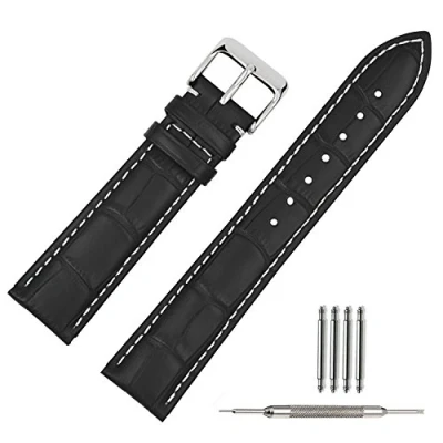 Abbildung von TStrap Uhrenarmband 19mm Leder Armband Herren Lederarmband Uhrenband mit Edelstahl Dornschließe 14mm 16mm 18mm 20mm 21mm 22mm 23mm 24mm