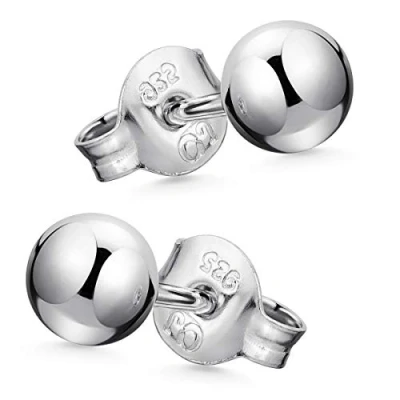 Abbildung von Materia Kugel Ohrstecker Silber 925 Damen Ohrringe 6mm Perle Stecker rund SO 434