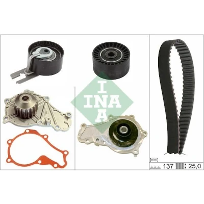 Abbildung von INA 530 0632 30 Wasserpumpe + Zahnriemensatz mit MAZDA: 3 Hatchback, 2 Saloon