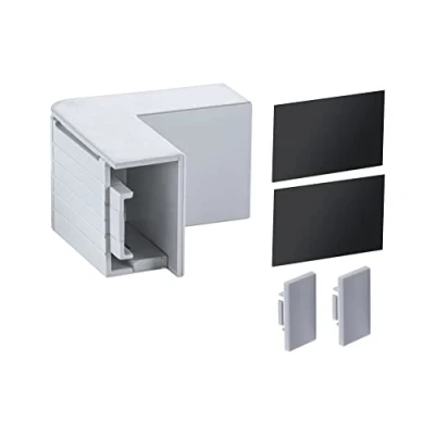 Abbildung von Paulmann 78409 LumiTiles Zubehör Profil Top Abdeckung Innenecke 4cm Telegrau Spritzwasserschutz Aluminium Beleuchtungssystem