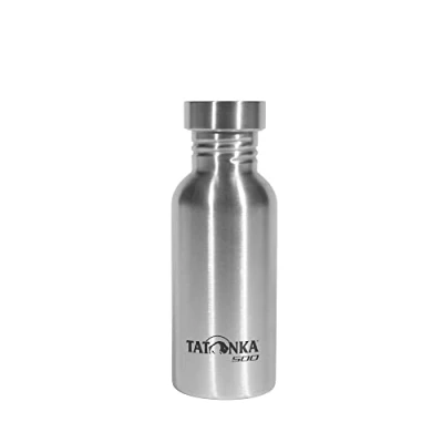 Abbildung von Tatonka Edelstahl Trinkflasche Steel Bottle Premium 0,5l Bruchsichere Wasserflasche mit Schraubverschluss spülmaschinenfest und BPA frei (500ml)