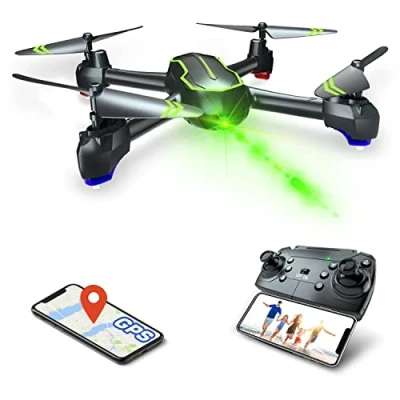 Abbildung von Loolinn Drohne GPS mit Kamera HD 1080p für Anfänger, RC Quadrocopter Drohnen/GPS Automatisch Rückkehr / 32 Min Flugzeit/Follow Me (Ein tolles Geschenk fürs Fest)