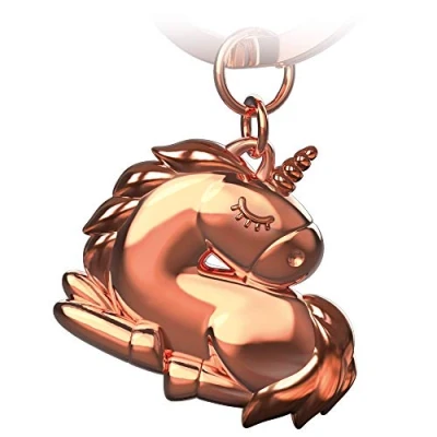 Abbildung von FABACH Einhorn Schlüsselanhänger Sleepy Schlafendes Glücksbringer für Damen in Rosegold Unicorn Anhänger als Geschenk beste Freundin, Partnerin