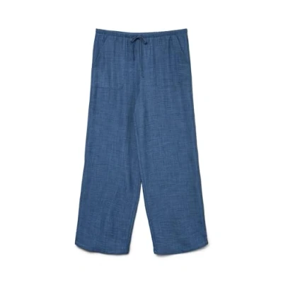 Abbildung von Vero Moda Damen Vmmelaney Hw Loose Pant WVN Ga Noos Hose Mit Weitem Beinschnitt, Dark Denim, XS