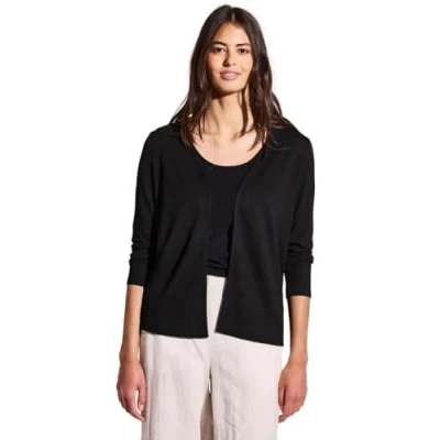 Abbildung von STREET ONE Damen A322908 Strick Look Jacke, Black, 42