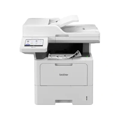 Abbildung von Brother MFC L6710DW 4 in 1 Mulifunktionsdrucker schwarz weiß (A4, 50 Seiten/Min., 1.200x1.200 DPI, LAN, WLAN, Duplex ADF, 520 Blatt Papierkassette) weiß/grau