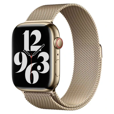 Abbildung von Apple Watch Armband Original Stahl Gold Geeignet für Series 1 9 / SE Ultra (2)