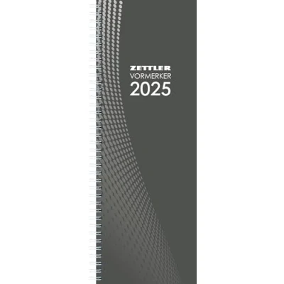 Abbildung von Zettler Vormerkbuch 2025, 10,5x29,7cm, Taschenkalender mit 112 Seiten, 1 Woche auf 2 Tages , und Wochenzählung, Zweimonatsübersicht, Drahtkammbindung deutsches Kalendarium