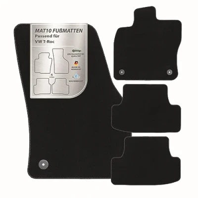 Abbildung von MAT10 Auto Fußmatten passend für VW T Roc (BJ ab 11/2017, VW276, Typ A1) aus Velours 4 teiliges Automatten Set langlebige Erstausrüsterqualität, Made in Germany