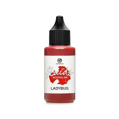 Abbildung von Octopus 30ml Fluids Alcohol Ink Ladybug, Alkoholtinte für Fluid Art und Resin, rot