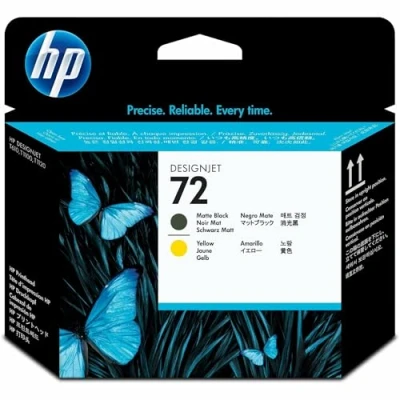 Abbildung von HP 943PRZ7 72 Originaler DesignJet Druckkopf (C9384A) in Mattschwarz &amp; Gelb, für T2300 eMFP, T1300, T1200, T1120, T1100, T1100 MFP, T795, T790, T770, T620, T610 T600 Großformatdrucker