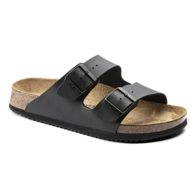 Abbildung von Birkenstock Sandale Arizona, Superlauf, Birko Flor, schwarz, normal, Größe 41 1018222 (Pantolette Schuh Halbschuh Latsche Zweischnaller Berufsschuh Schuhe Birki Arizona Slipper Pantoffel)