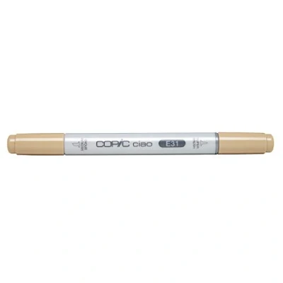 Abbildung von COPIC Ciao Marker Typ E 31, Brick Beige, vielseitiger Layoutmarker, mit einer mittelbreiten und Brush Spitze