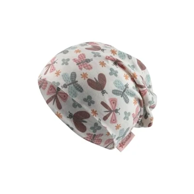 Abbildung von Sterntaler Beanie Schmetterling Baby Mütze aus Flammgarn Jersey mit allover Schmetterlingen Mädchen und Kinder Übergangsmütze, ecru, Größe 55